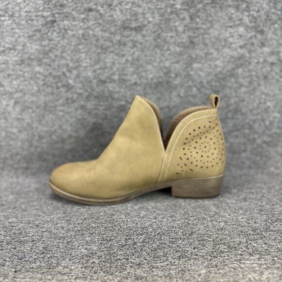 ✅Vepose New York Boots Womens 9.5 Beige Leather Perforated Pull On Ankle Booties - Picture 10 of 10